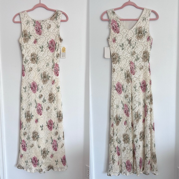 Vintage Dresses & Skirts - Vintage Y2K fairy cottagecore laced maxi dress‎ nwt